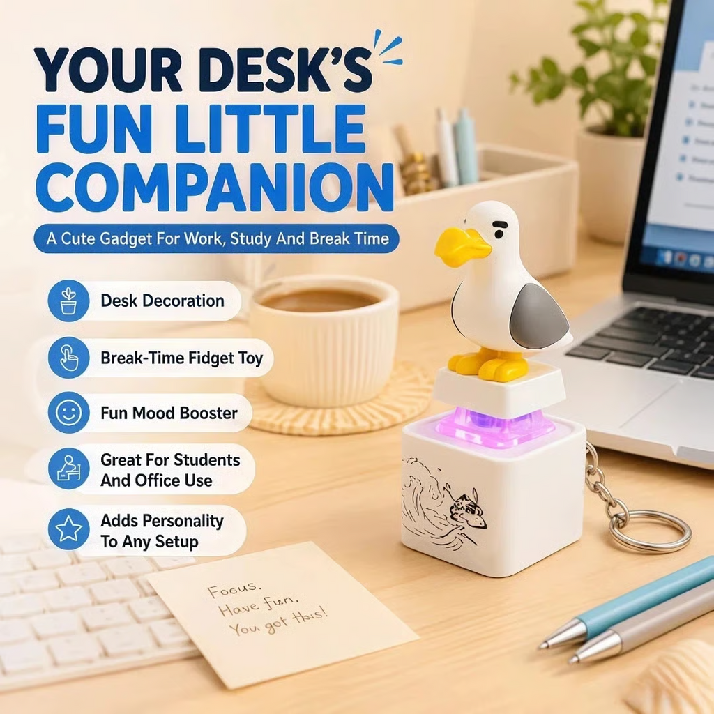 MINE Seagull Keychain — Press It. It Talks. It Glows.