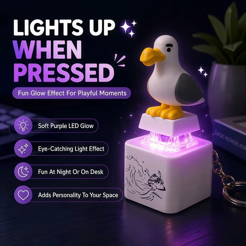 MINE Seagull Keychain — Press It. It Talks. It Glows.