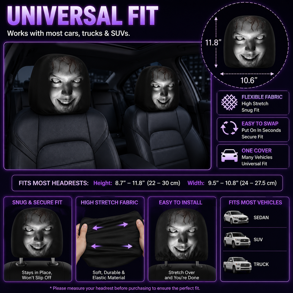Halloween Horror Headrest Cover