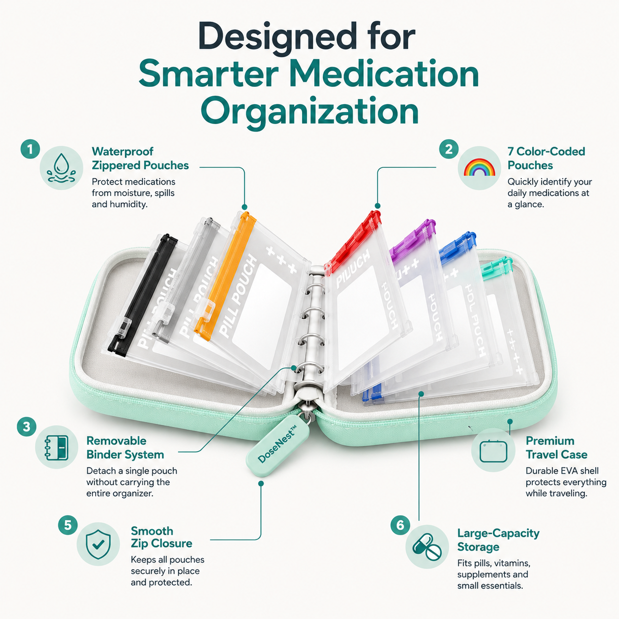 Waterproof Weekly Pill Organizer