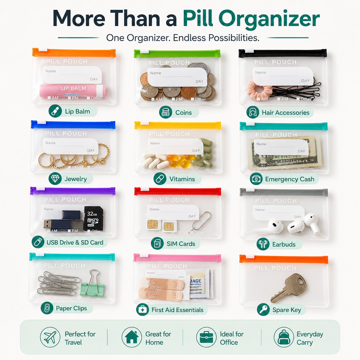 Waterproof Weekly Pill Organizer