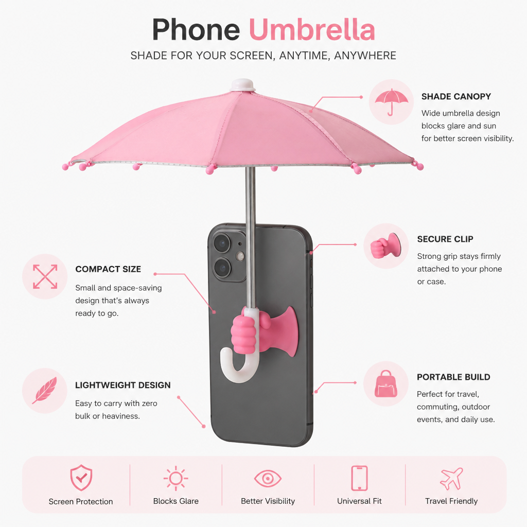 SunShade Phone Umbrella - See Your Screen Anywhere ☀️