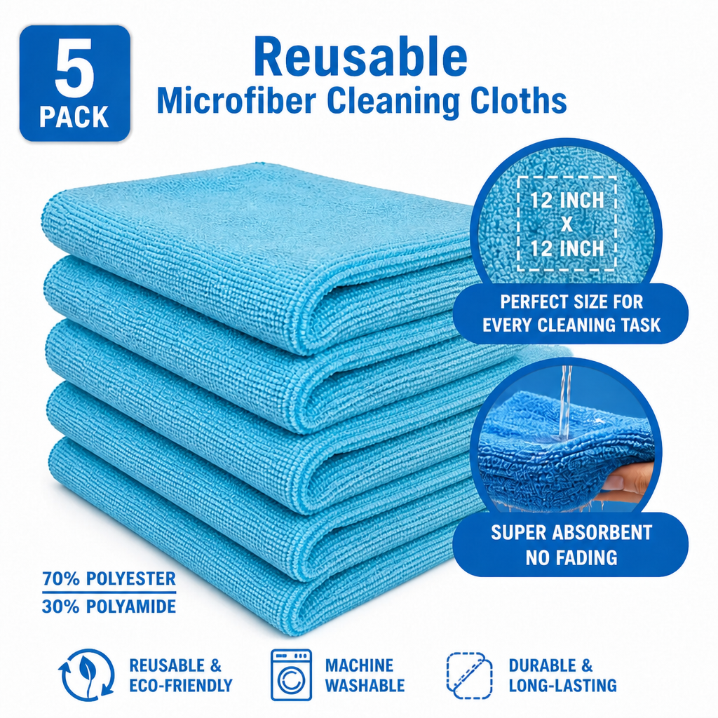 Reusable Microfiber Cleaning Cloths
